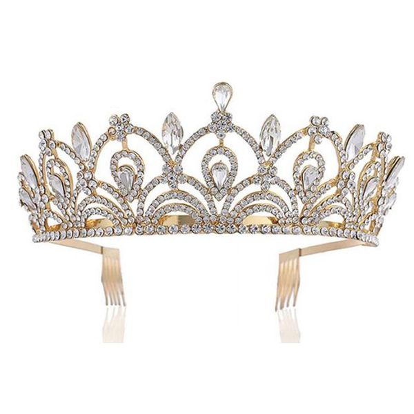 

hair clips & barrettes rhinestone crystal princess headdress comb wedding bridal jewelry accessories crown, Golden;silver