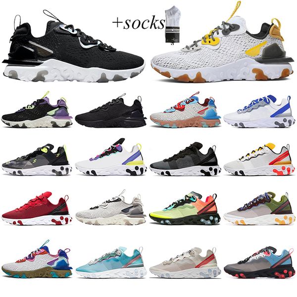 

react element 87 55 running shoes for men women triple black white desert oasis gravity purple jogging outdoor mens trainer sports sneaker, White;red