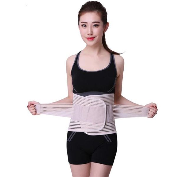 

waist support women men posture back belt corset elastic brace lumbar, Black;gray