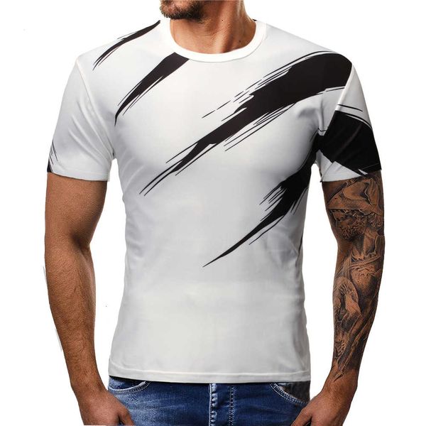 

2020 new printed 3d summer fashion t-shirt male/female short-sleeved top, White;black