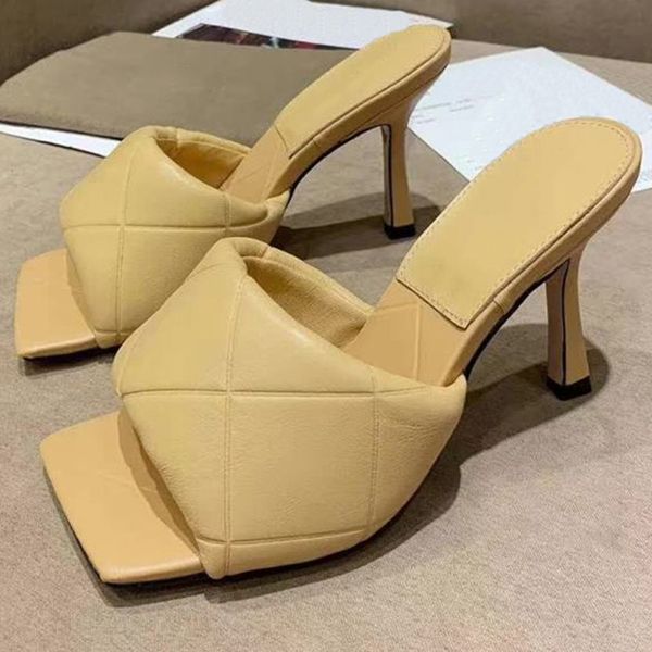 

2021 sell well genuine leather high heels slippers slides summer flats real sandals flats shoes ladies shoes shoe02 06, Black