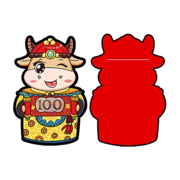 

6pcs/set chinese new year red money envelopes year of the ox cartoon cash bag