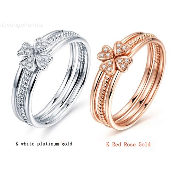 

rose gold ring sterling silver 925 clover