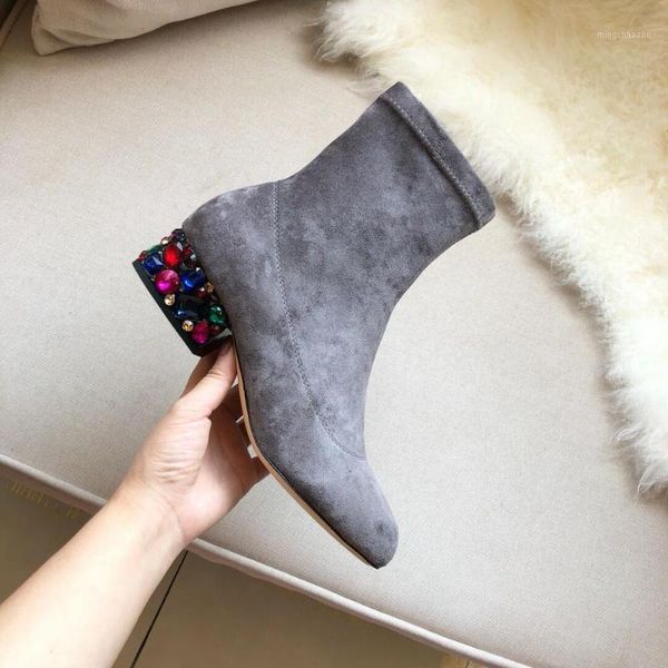 

boots women's ankle luxury casual shoes crystle female leisure fashion genuine leather high qualily summer autumn1, Black