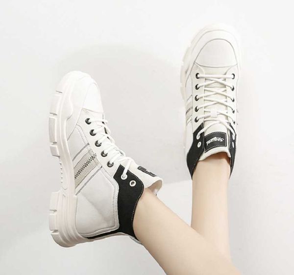 

women chunky heel white ankle boots motorcycle boots female autumn winter shoes woman punk motorcycle 2021 spring, Black