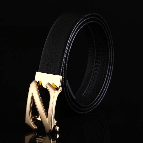 

2021 new fashion z automatic belts buckle for simple ratchet leather jeans 3.5cm luxury men belt male genuine yip5, Black;brown