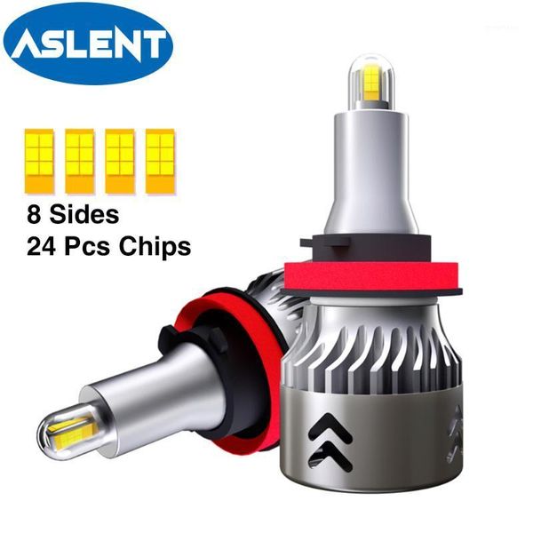 

2pcs 24 chips h1 h7 h8 h11 led lamp car headlight bulbs 3 9005 4 9006 3d led canbus 6500k 18000lm auto light 12v1