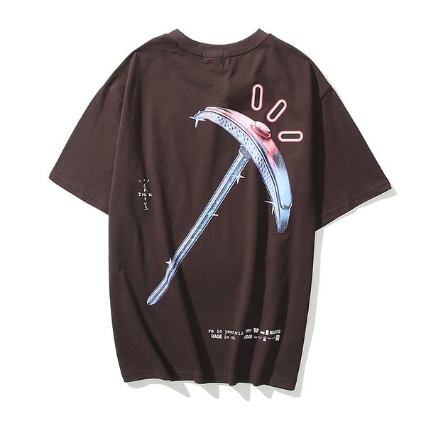

men's t-shirts mens designer t shirts album pickaxe print couple short sleeve t-shirt high street casual, White;black