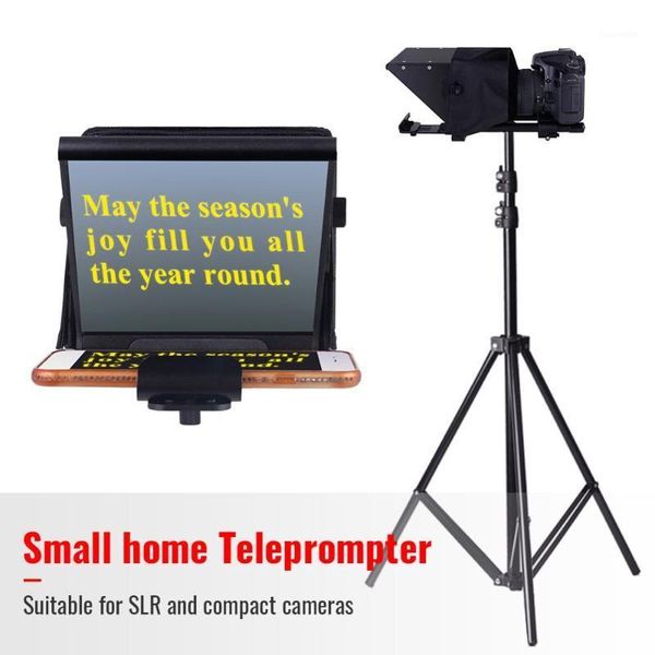 

professional mini teleprompter adjustable smartphone teleprompter beam splitter for home interview shooting/mobile live w/ case1