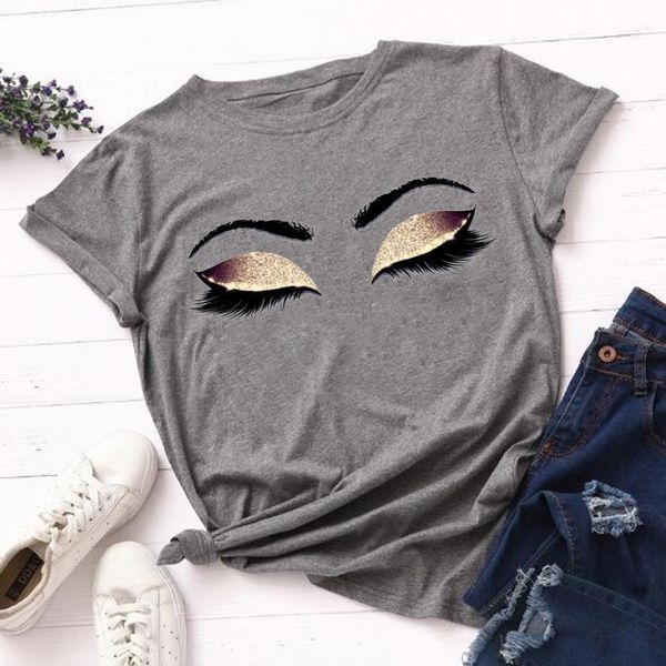 

90s aesthetic tshirt rose gold eyelashes graphic vogue t shirt camiseta maquillaje kawaii princess art graphic t-shirt camisas, White