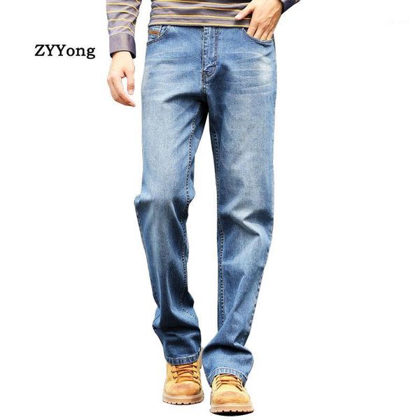 

men's jeans men baggy straight elastic comfortable blue leisure large size denim pants hip hop streetwear skateboard trousers1
