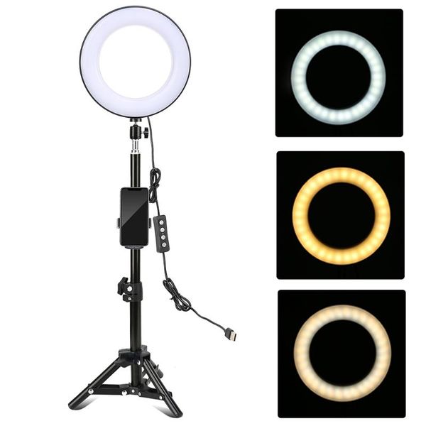 

8 inch deskled selfie ring lamp light p dimmable usb powered with phone holder tripod remote control pgraphy light