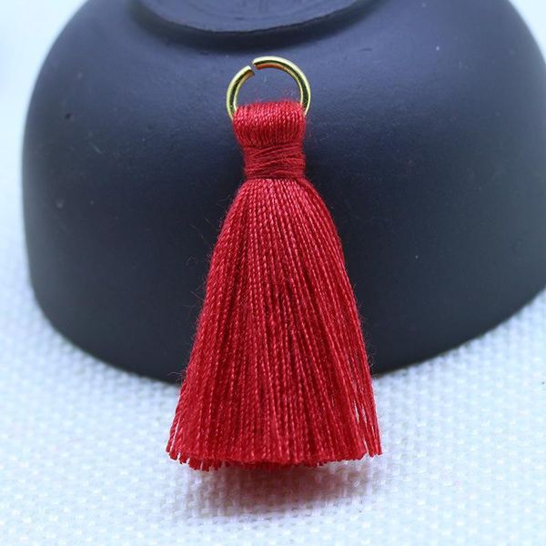 

100pcs polyester cotton mini metal ring tassel trim diy hanging ring fringe trim garments curtains jewelry decor tassels lace h bbyhwd