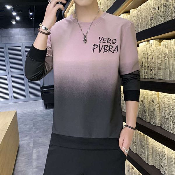 

casual fall / new winter 2020 sportswear wear gradients youth student's sweater men's crew neck, Gray