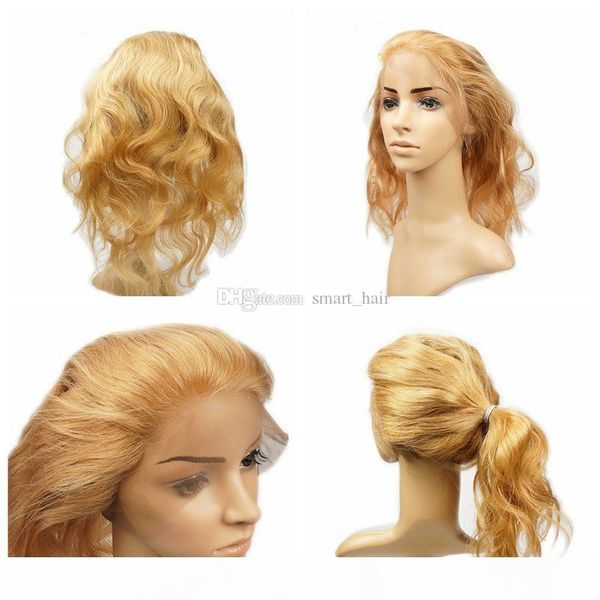 

proucked 360 кружева фронтальные с пакетами волос медовые блондинки # 27 волна тела уток волос с 360 кружева фронтальный отбеленный узел, Black