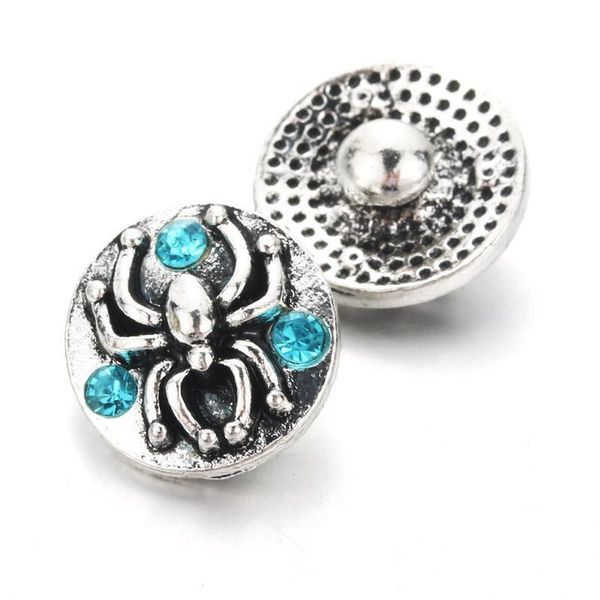 

creative 10pcs lot spider snap jewelry 12mm snap buttons with rhinestone charm button fit snap bracelets bangles for women h sqcjia