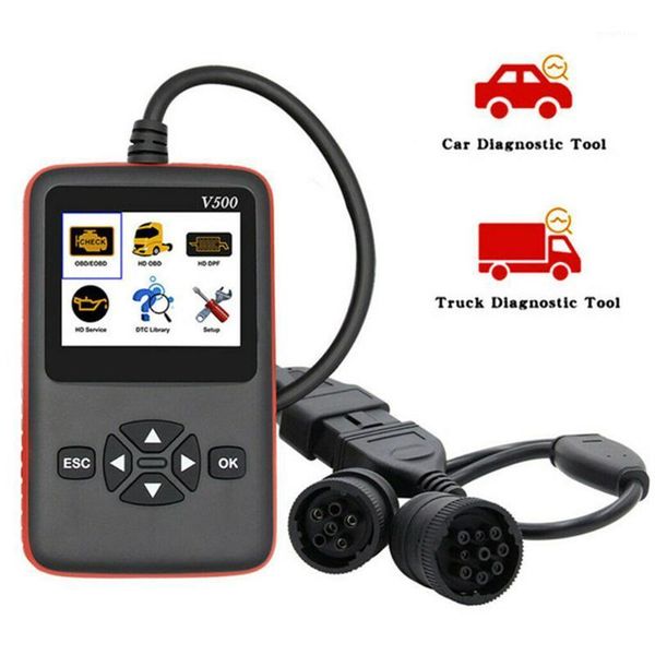 

v500 cartruck 12v/24v diagnostic scanner for car truck heavy duty auto code reader dpf oil reset cr-hd diagnostic tool pk nl102p1