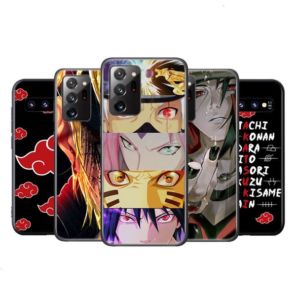 

1dwanimated naruto akatsuki silicon cover samsung galaxy s20 tiechao s10 s10e jianxing s9 s8 s7 s6 with mobile phone case on the edge