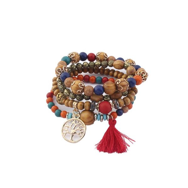 

charm bracelets lureme woman beach jewelry 2021 bohemian shell natural stone bracelet multilayer beads strand & bangles pulseras mujer, Golden;silver