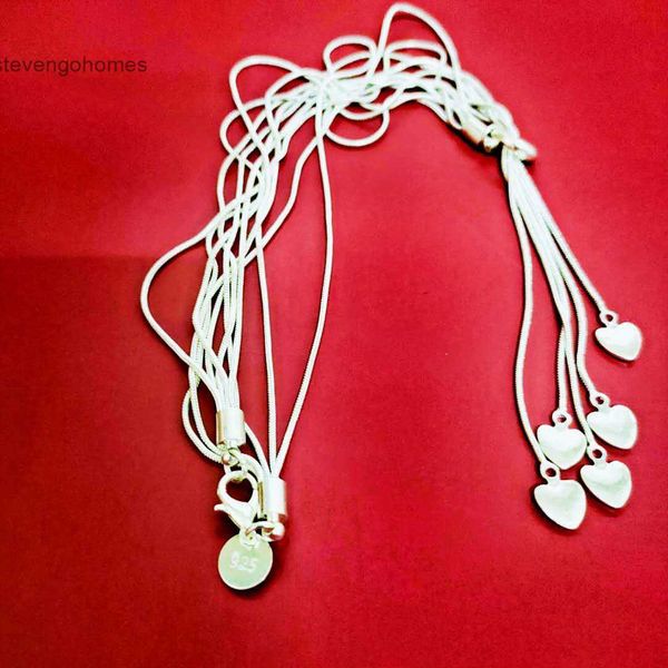 

heart-shaped jewelry necklace silver fashion pendant 5-heart love for girlfriend