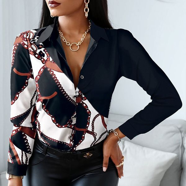 

new long sleeve blouse women office lady blouse print button shirts for women blouses casual shirt female blusas 2021, White