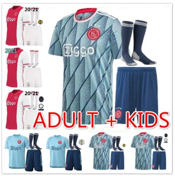 

kids 2020 2021 ajax fc soccer jersey home away 20 21 neres tadic ziyech promes men youth football jerseys shirt, Black;yellow