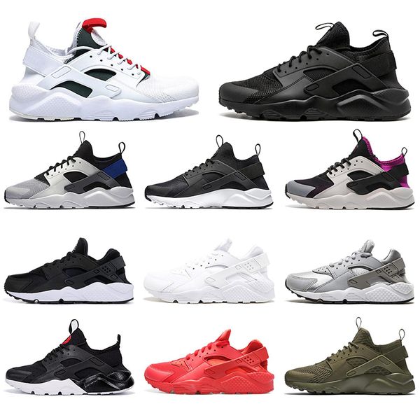 

huarache 1.0 4.0 running shoes men women triple black white white pure platinum purple oreo jogging outdoor mens trainers sports sneaker, White;red