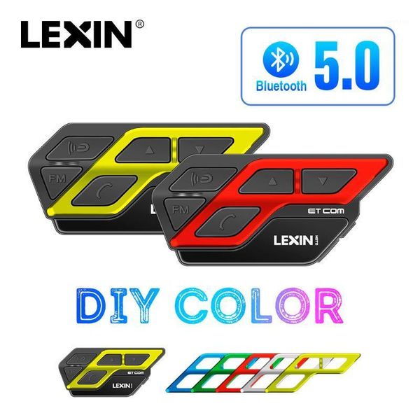 

2020 new lexin 2pcs com helmet intercom motorcycle 800mah battery bluetooth headsets, built-in fm radio intercomunicodor moto1