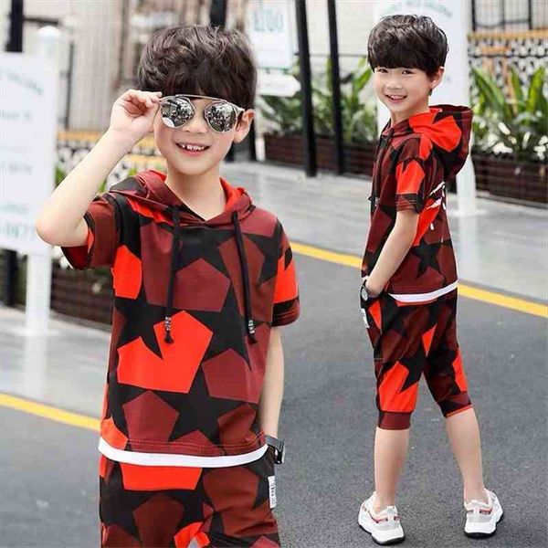 

kids sets boys summer children short sleeve t shirt pant two sets of childrens sport 4-14 ages clothing 4 7, White
