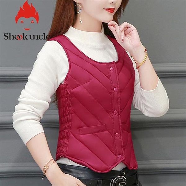 

women vest winter sleeveless waistcoat warm down cotton jacket black/multicolor elegant vest korean short cotton vest outwear 201211, Black;white