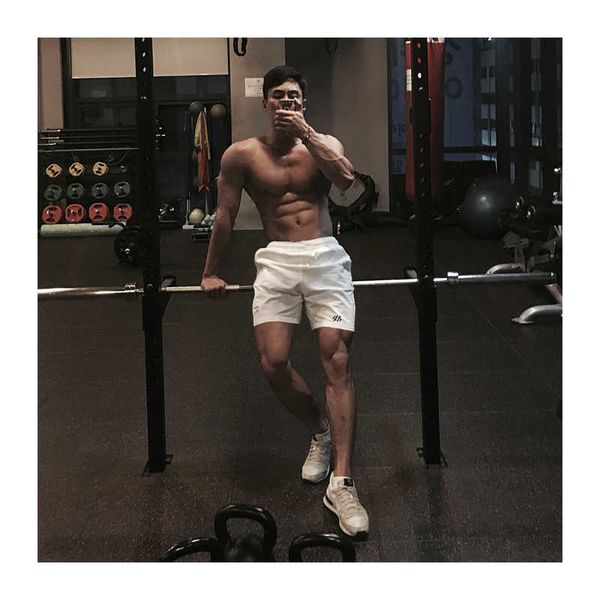 

joggers summer workout bodybuilding sport shorts men mesh quick dry solid sweat mens casual running sweatshorts gym szorty, White;black
