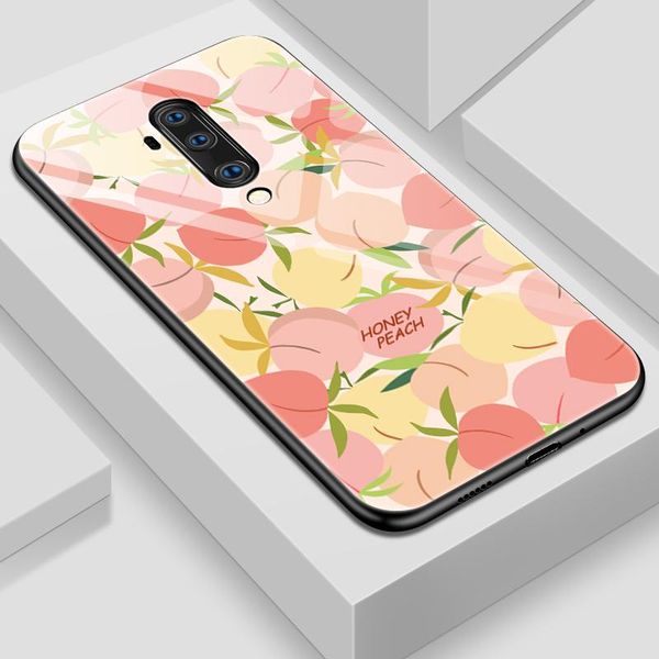 

симпатичные фруктовые закаленные стекло телефон чехол для oneplus 8 7t 7 pro 6t 6 5t 5 красочная окрашенная защитная крышка sqclyy