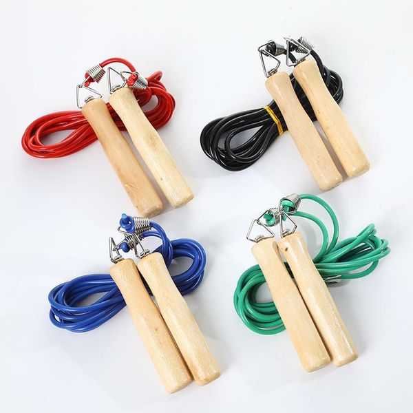 

jump ropes professional sports fitness spring wooden handle cotton rubber skipping rope sporting goods