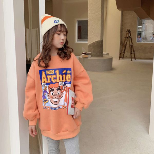 

thickened new children's 2020 pullover winter's bottomed shirt, cartoon printed korean women's plush sweater rul8, Black