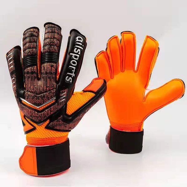 

20 goalkeeper gloves with finger guards football goalkeeper children's gloves thick latex anti-skid protection fingers, Black