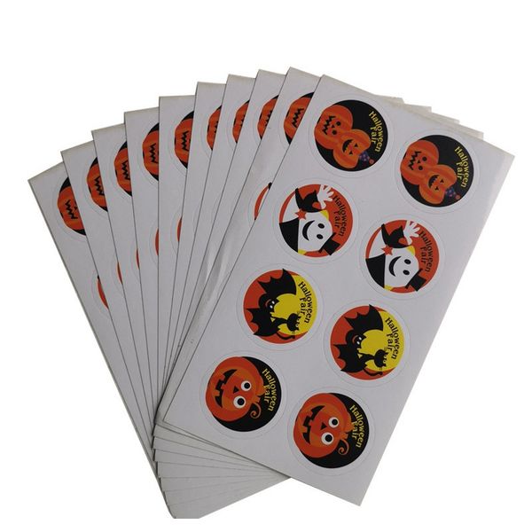 

10 шт. хэллоуин демон kawaii наклейка круглый хэллоуин тыква украшения наклейки наклейки конфеты подарки сумка уплотнительная наклейка d3 jl