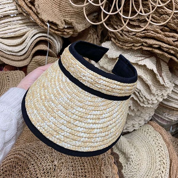 

fashion straw hat children's net red the same holiday sun protection hairpin cap, Blue;gray