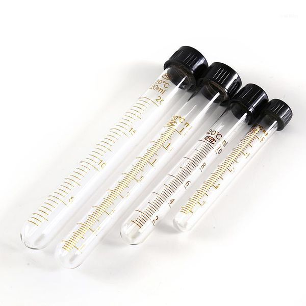 

5ml 10ml 15ml 20ml glass tubes with screw cap scale line glass test tube round bottom with screw cap for chemistry laboratory1