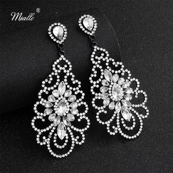 

dangle & chandelier miallo 2021 est classic austrian crystal earrings wedding bride bridesmaids drop for female college students party, Silver