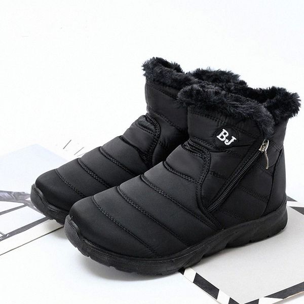 

hkxn 2020 winter new women's boots warm snow boots women's thick plush waterproof casual side zipper cotton t #gc1s