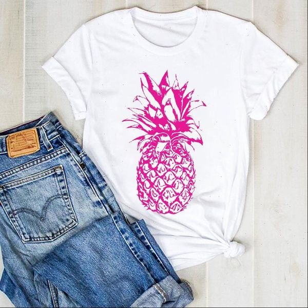 

women lady pineapple watercolor beach 90s printed ladies summer t tee tshirt womens female shirt clothes graphic t shirt, White