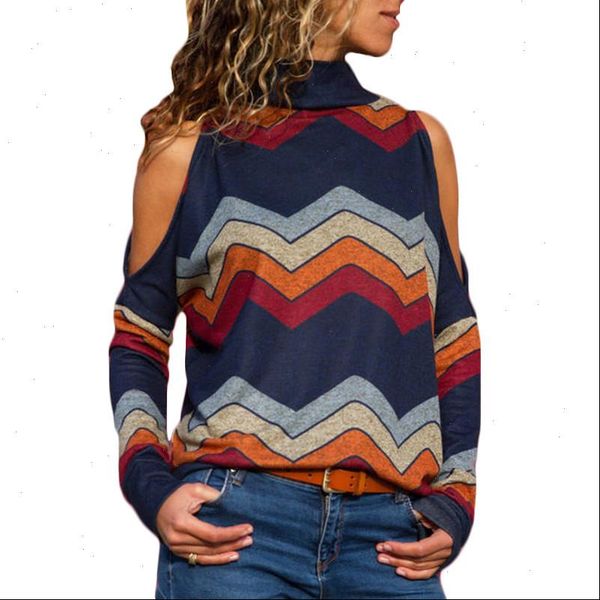 

new winter girl women pullover knitted sweater shirts women turtleneck off shoulder striped pullover knitwear jumper clothes, White;black
