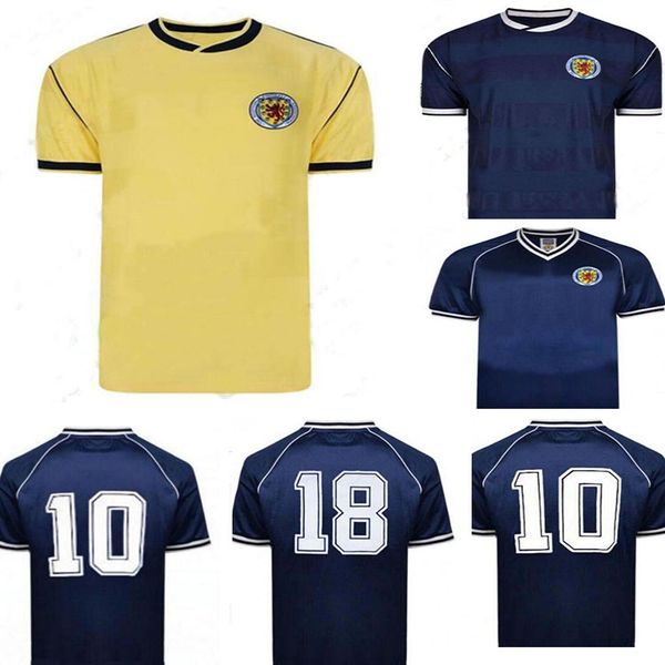 

1982 1986 scotland world cup football jersey retro classic retro series football shirt stachan souness mcstay football suit, Black;yellow