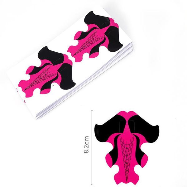 

100pcs manicure extension tools transparent acrylic uv gel tips extension sticker builder form guide stencil for sqcgrp, Black