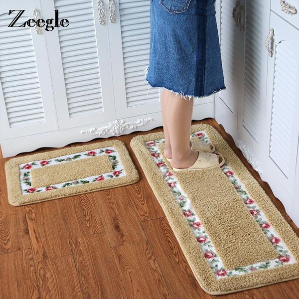 

cushion/decorative pillow zeegle romantic rose garden printed soft anti-slip suction carpet for living room kitchen area rug bedroom bedside