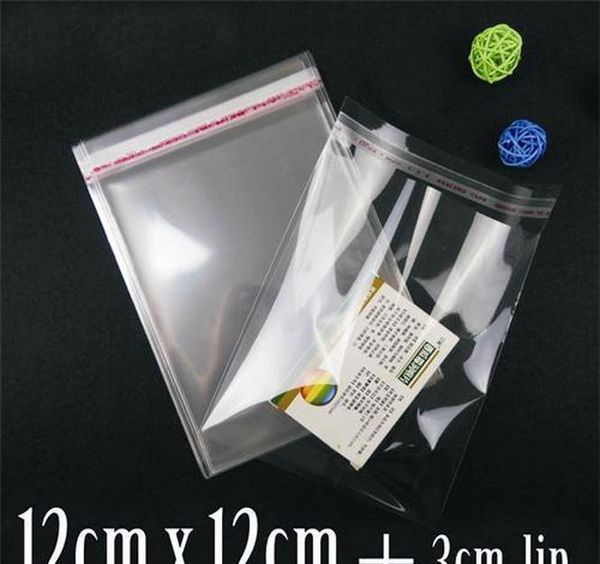 

wholesale- 600pcs 12cmx16cm+3cm crystal clear self adhesive seal opp plastic bag cellophane cello bags