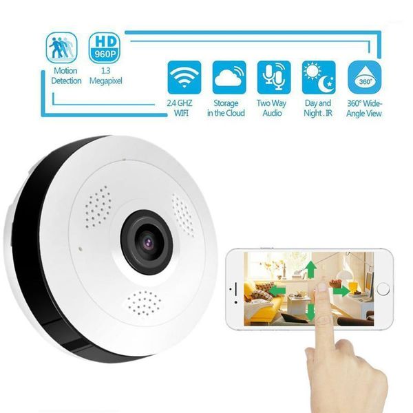 

security ip camcorder wifi panorama camera wifi wireless surveillance cam fish-eye hd night vision motion detection audio1