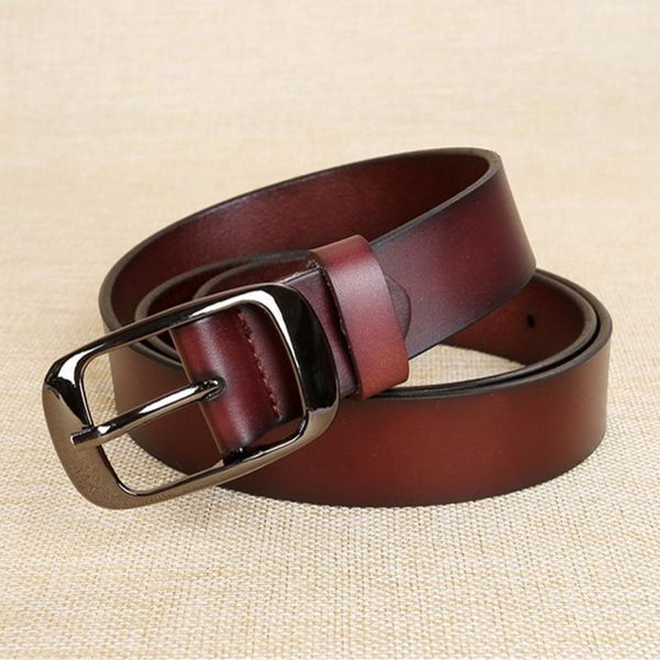 

women genuine leather belt female pin buckle strap casual adjustable retro punk jeans belts ladies fashion waist belts women, Black;brown