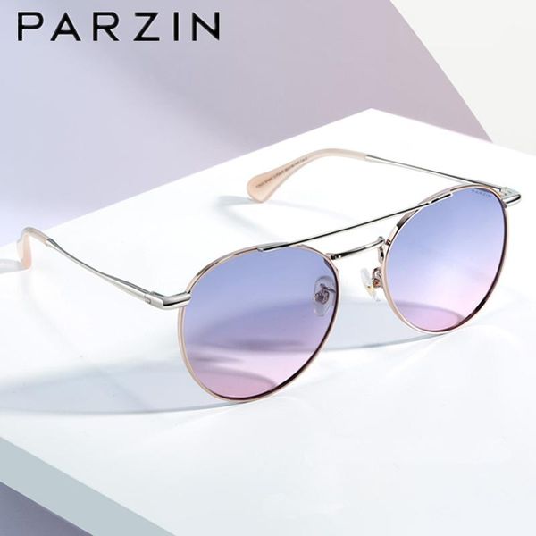 

sunglasses parzin women polarized metal frame sun glasses for female vintage round ladies shades driving 91607, White;black