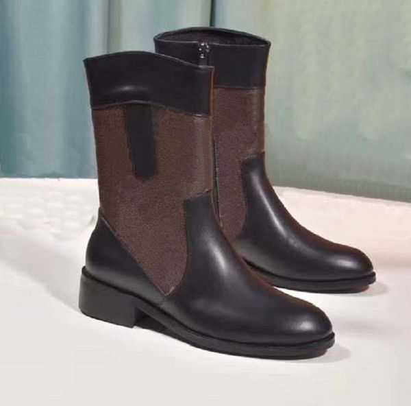 

with box classics exquisite leather platform shoes women boots high heels and genuine outdoors fashion boots booties shoe02 pl04, Black